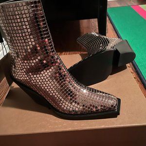 BURBERRY Animal Print Sequin Embellishments Boots